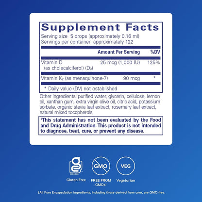 Pure Encapsulations EmulsiSorb K2/D3 Liquid, 0.7 Fl Oz