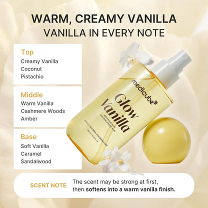 medicube Glow Vanilla Hair & Body Fragrance Mist, Odor Care, 3.38 fl.oz.