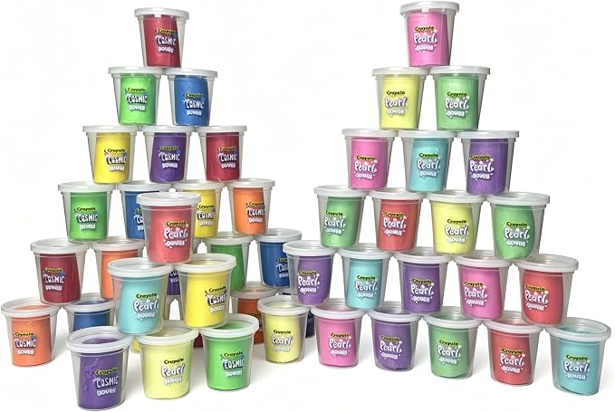 Crayola Dough 48-Pack Special Effects - Party Favors & Kids Toys, Non-Toxic Crayola Dough Set for Creative Fun, Pearl, Cosmic & Neon, Ideal for Classroom & Holiday Activities