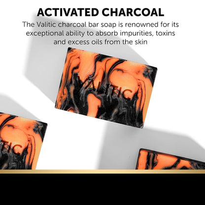 VALITIC Charcoal Kojic Acid Turmeric Black Soap for Dark Spots, 2 Pack