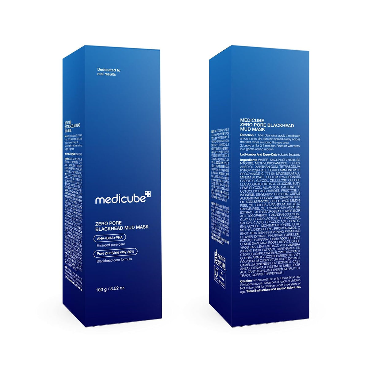 medicube Zero Pore Blackhead Mud Facial Mask, 3.52 oz (Pack of 3)
