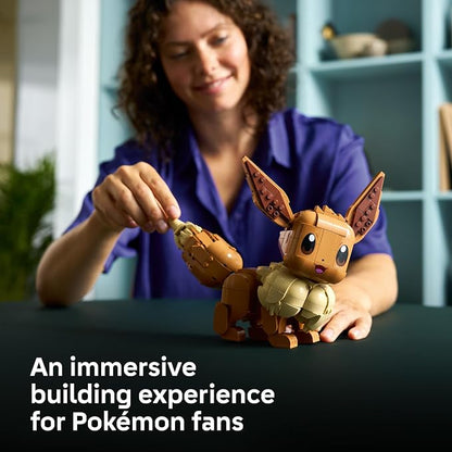 LEGO Pokémon Eevee - Collectible Building Set for Adults, Ages 18+ - Posable Pokémon Figure for Display - Desk, Bookshelf or Home Office Decor - Gift for Men & Women - 72151