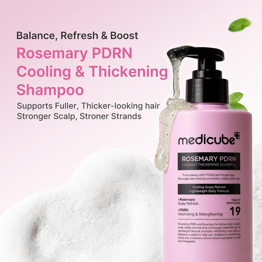 medicube Rosemary PDRN Healthy Hair Trio: Shampoo, Conditioner, and Scalp Serum Full Set | Scalp Care, Deep Damage Care, and Glow | Korean Hair Care