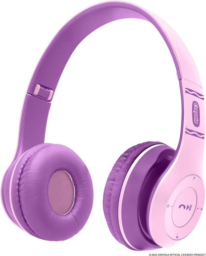 Crayola Kids Over Ear Headphones, Wireless Headphones with Microphone | Lightweight Comfortable Head Phones for Home Travel, Bluetooth 5.0, 5H Playtime, Rechargeable, Hi-Res Sound Audio, FM Radio