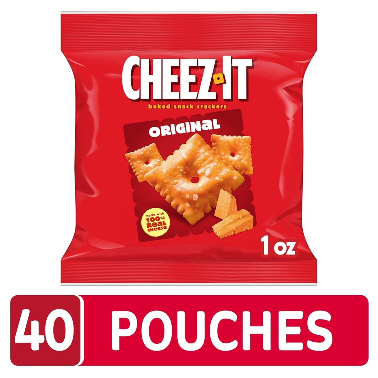 Cheez-It Cheese Crackers,Baked Snack Crackers,Lunch Snacks,Original,(Pack of 80)