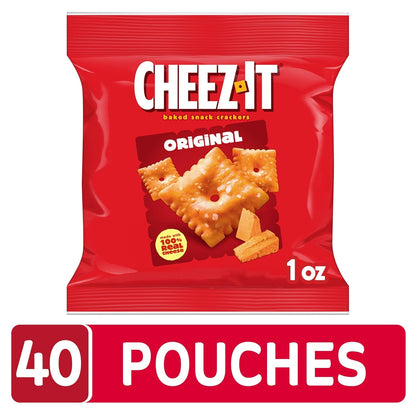 Cheez-It Cheese Crackers,Baked Snack Crackers,Lunch Snacks,Original,(Pack of 80)