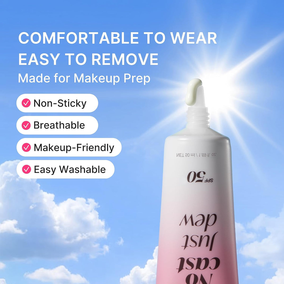 medicube Sunscreen No Cast Just Dew PDRN Hydrating UV Sun Serum, SPF 50