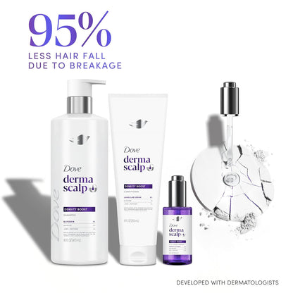 Dove Derma Scalp Density Boost Shampoo 1 ct With Glycerin, Sulfates And Zinc + Peptides For Hair Loss And Breakage 16 oz