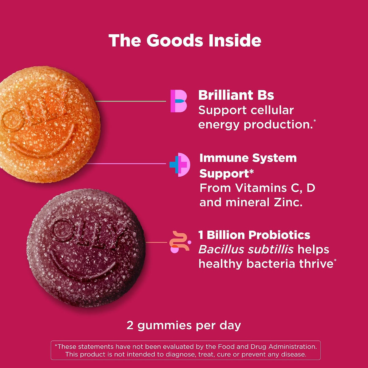 OLLY Multi + Probiotic Gummy Vitamin, Digestive & Immune Support*- 70 Count