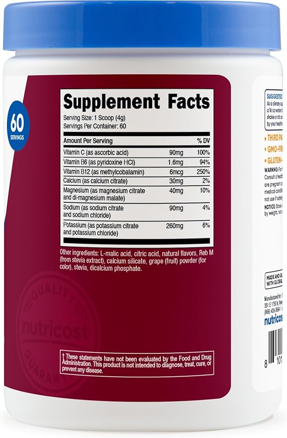 Nutricost Electrolyte Complex Powder (Grape) 60 Servings