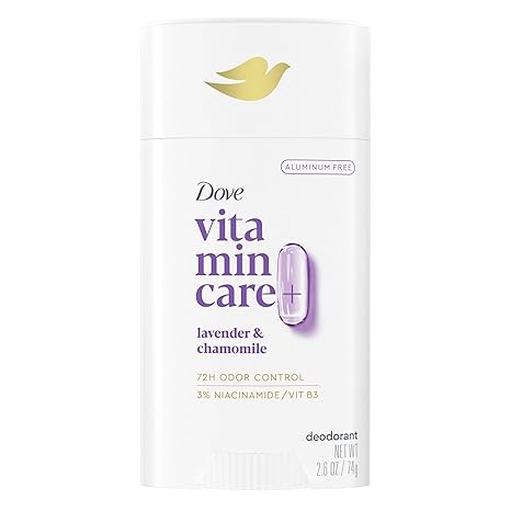 Dove VitaminCare+ Aluminum Free Deodorant Stick for 72H Odor Protection Lavender & Chamomile Breathable Deodorant for Women 2.6 oz