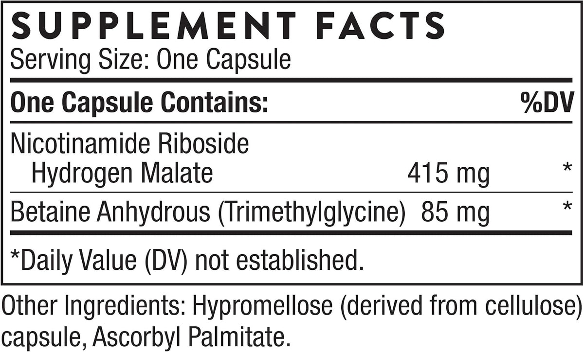 THORNE NiaCel 400, Nicotinamide Riboside & Betaine, 60 Capsules
