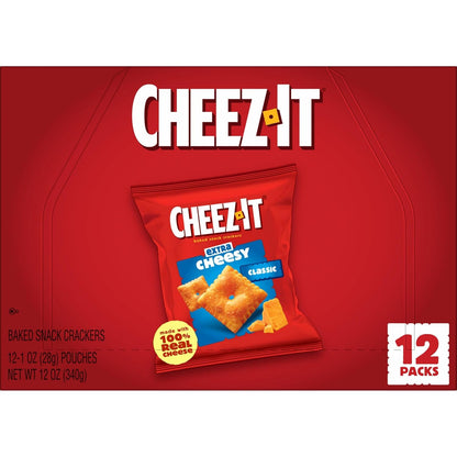 Cheez-It Extra Cheesy Baked Snack Crackers, Lunch Snacks (12 Packs)