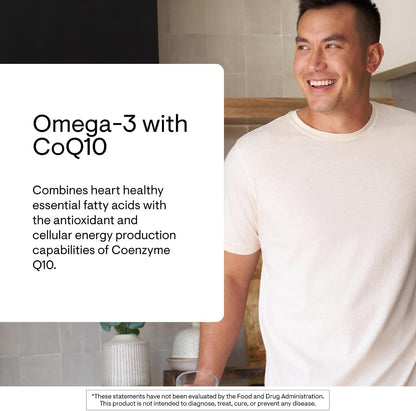 THORNE Omega-3 with CoQ10, Fish Oil Supplement with EPA & DHA, 90 Softgels