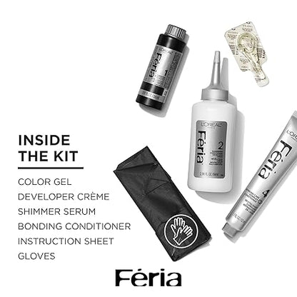 L’Oreal Paris Feria Multi-Faceted Shimmering Permanent Hair Color, High Intensity Hair Dye for 3X Highlights, 52 Auburn Rose, 1 Hair Dye Kit (Pack of 2)
