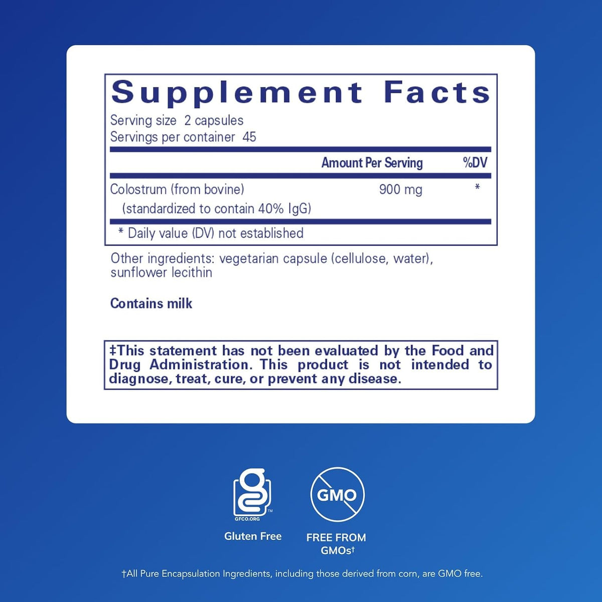 Pure Encapsulations Colostrum, 90 Capsules