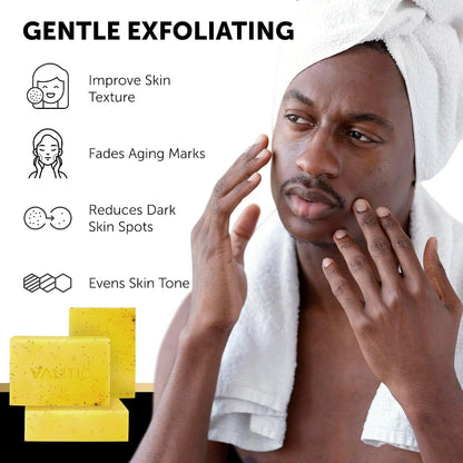 VALITIC Lemon Turmeric Soap for Dark Spots with Kojic Acid, 3 Pack