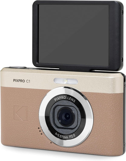 Kodak PIXPRO C1 Digital Camera, 13MP Compact Point & Shoot (Brown)