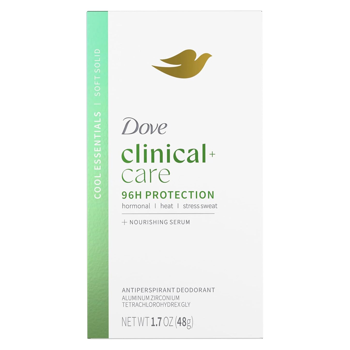 Dove Clinical + Care Clinical Protection Antiperspirant Cool Essentials with Nourishing Serum 96 Hour Odor Protection 1.7 oz