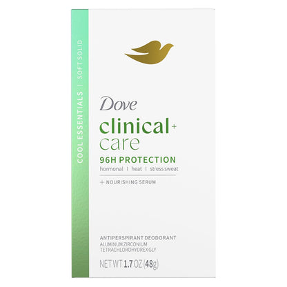 Dove Clinical + Care Clinical Protection Antiperspirant Cool Essentials with Nourishing Serum 96 Hour Odor Protection 1.7 oz