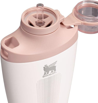 Stanley Cross Bottle 23 oz | Travel Water Bottle with Jacquard Strap | Leakproof Tritan Lid with Removable Straw | Insulated Stainless Steel | BPA-Free | Rose Quartz
