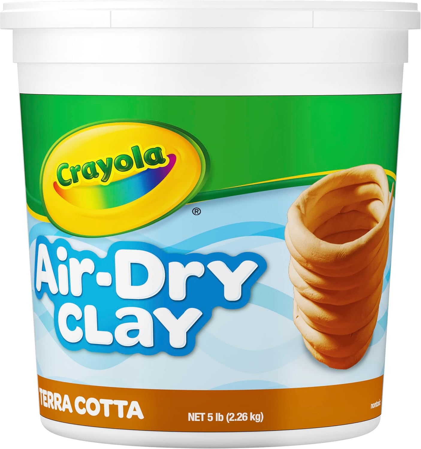 Crayola Air Dry Clay for Kids (5lbs), Reusable Bucket of Terra Cotta Clay for Sculpting, Bulk Arts and Crafts Supplies, Ages 3+
