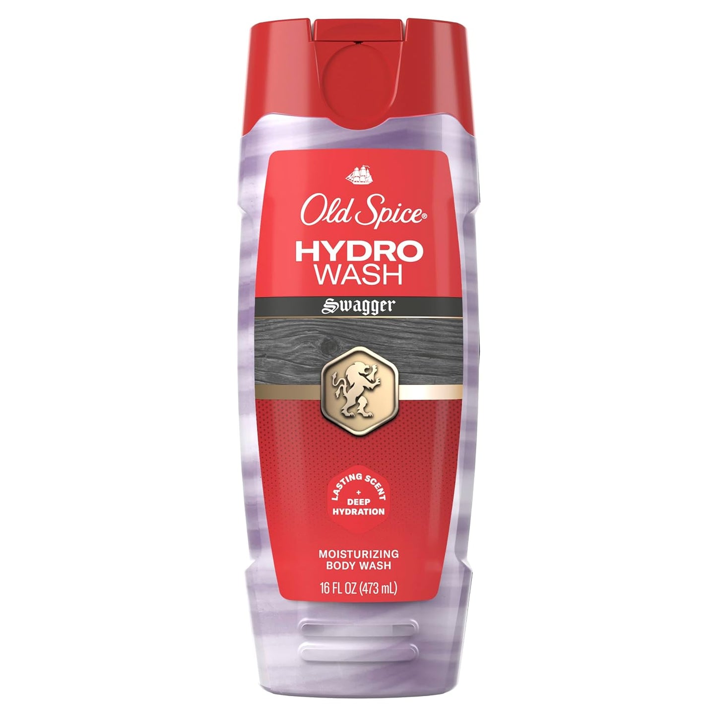 Old Spice Moisturizing Body Wash for Men, Hydro Wash, 2-in-1 Long Lasting Scent & Deep Hydration, 24/7 Shower Fresh, Swagger Scent, 16 oz