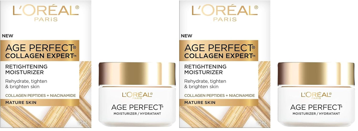 L'Oreal Paris Age Perfect Collagen Expert Anti-Aging Day Moisturizer 2.5 oz,(Pack of 2)