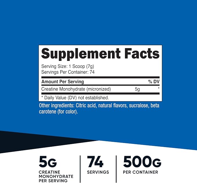 Nutricost Creatine Monohydrate Powder (Mandarin Orange, 500 Gram) Vegan