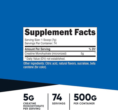 Nutricost Creatine Monohydrate Powder (Mandarin Orange, 500 Gram) Vegan