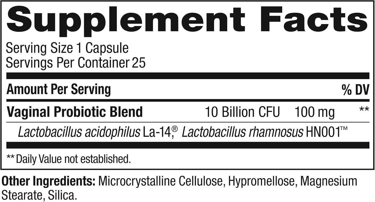 OLLY Happy Hoo-Ha Capsules, Probiotics for Women or People wth Vaginas, Vaginal Health and pH Balance, * 10 Billion CFU, Gluten Free, 25 Count (Pack of 2)