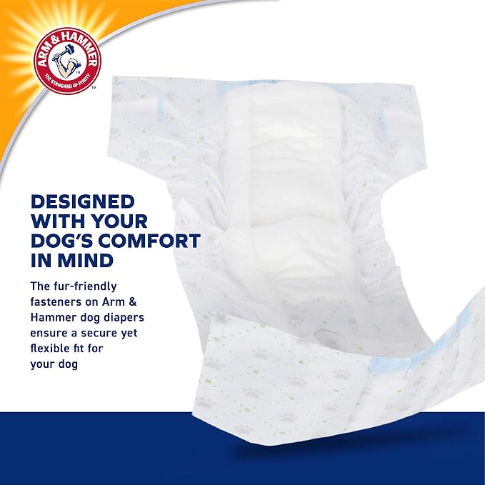 Arm & Hammer Disposable Female Dog Diapers, Large, 12 Count