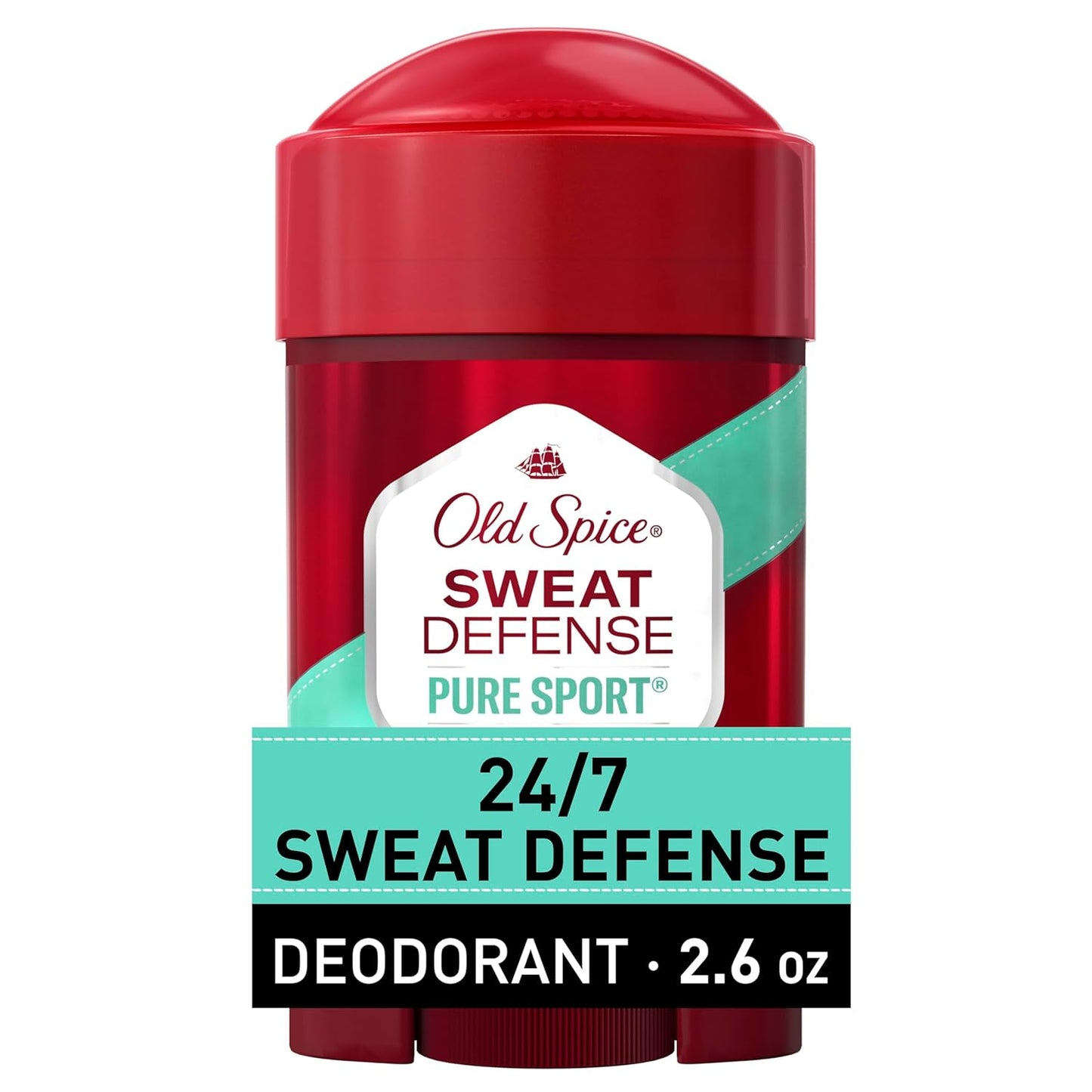 Old Spice Antiperspirant and Deodorant for Men, 24/7 Sweat and Odor Protection, Legendary Fragrance, Sweat Defense, Pure Sport Plus, 2.6 oz