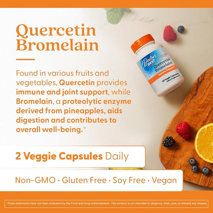 Doctor's Best Quercetin Bromelain Supplement, for Men & Women, 180 Veg Caps