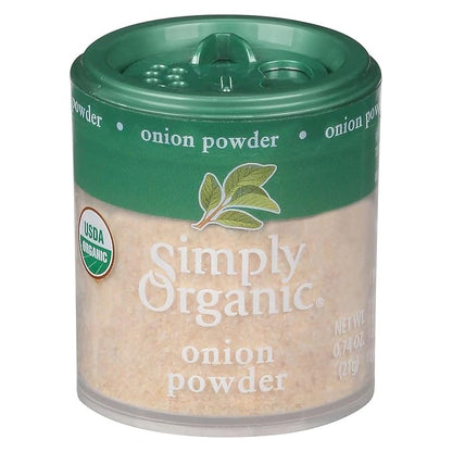 Simply Organic Onion, White Powder, Certified Organic, Kosher, Mini Spices | 0.74 Ounce (Pack of 1)