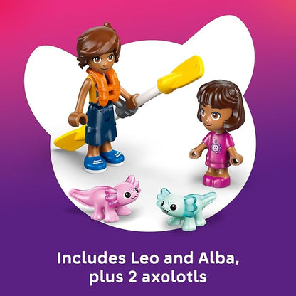 LEGO Friends Axolotl Adventure Boat Building Toy for Girls & Boys - Pretend Play Set for Kids, Ages 5+ - W/Leo Minidoll, Alba Microdoll, 2 Toy Pets, & Accessories - Gift Idea for Birthdays - 42681