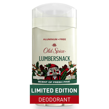Old Spice Aluminum Free Deodorant for Men, Holidudes Limited Edition, 24/7 Holiday Freshness, Odor Protection, Stocking Stuffer, Lumbersnack with Fresh Pine Scent, 3.0 oz
