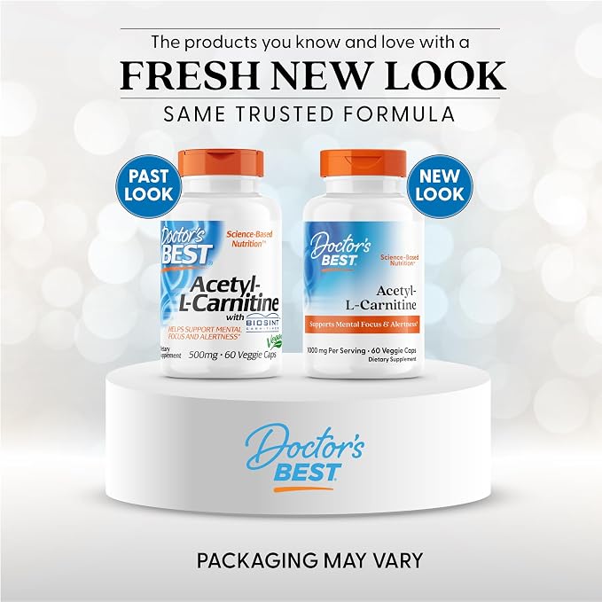 Doctors Best Acetyl-L-Carnitine 1000 mg Per Serving, 60 Veg Caps