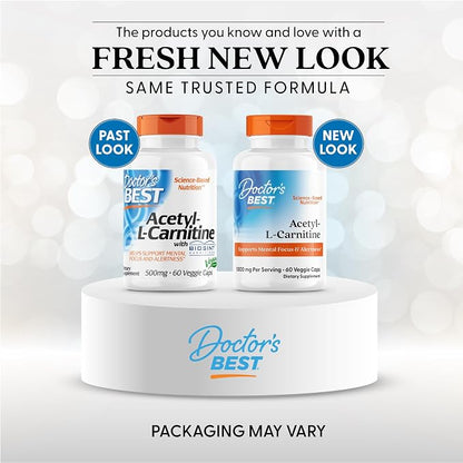 Doctors Best Acetyl-L-Carnitine 1000 mg Per Serving, 60 Veg Caps