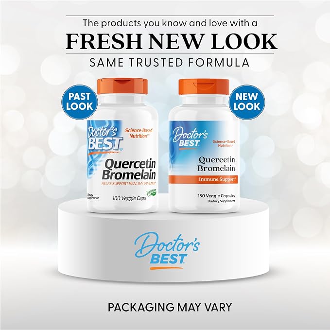Doctor's Best Quercetin Bromelain Supplement, for Men & Women, 180 Veg Caps