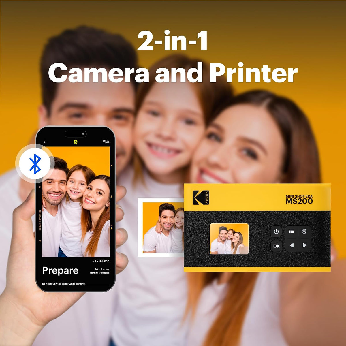 KODAK Mini Shot 2 ERA 2x3 Instant Camera, Photo Printer, 38 Sheet, Yellow