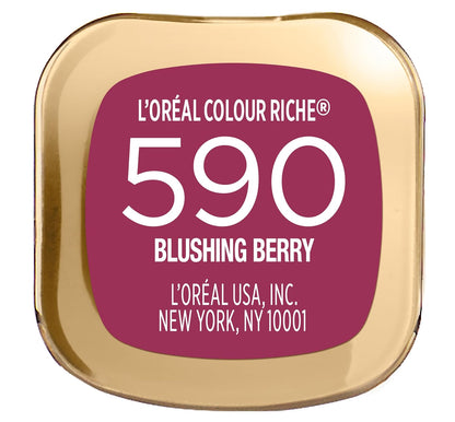 L'Oreal Paris Colour Riche Original Creamy, Hydrating Satin Lipstick with Argan Oil and Vitamin E, Blushing Berry , 1 Count