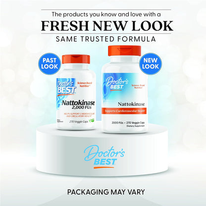 Doctor's Best Nattokinase 2000 FU Supplement, for Men & Women, 270 Veg Caps