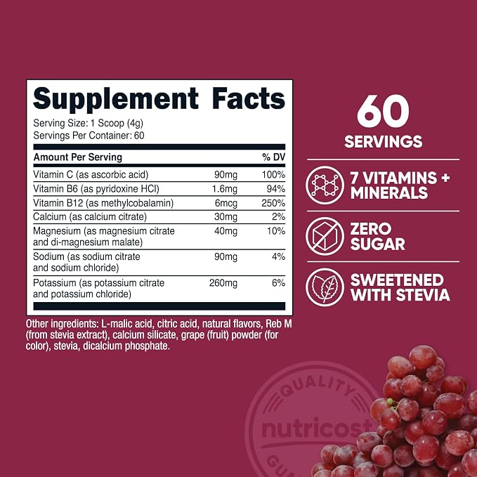 Nutricost Electrolyte Complex Powder (Grape) 60 Servings