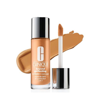 Clinique Beyond Perfecting Lightweight Liquid Foundation + Concealer For Dry Combination to Oily Skin Types | Full Coverage + Natural Matte Finish
