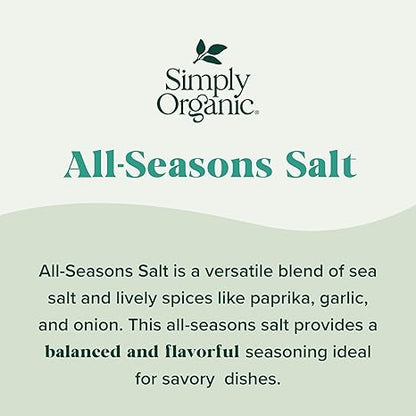 Simply Organic All-Seasons Salt, Certified Organic, 4.73 oz Container