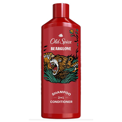 Old Spice Mens 2-in-1 Shampoo and Conditioner Set, Bearglove, For All Hair Types, Healthier, Fuller, More Moisturized Looking Hair, 13.5 fl oz Each (Pack of 6)