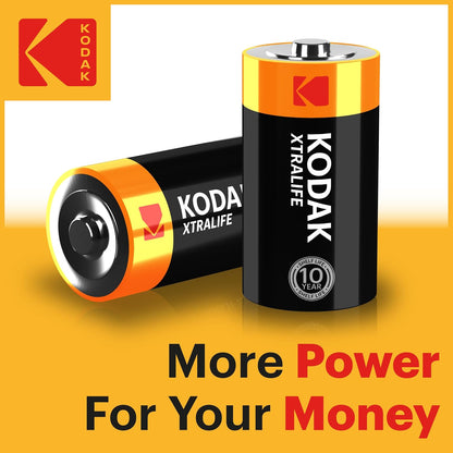KODAK C Cell Alkaline Batteries (12 Pack) C Size Battery, LR14, 1.5V