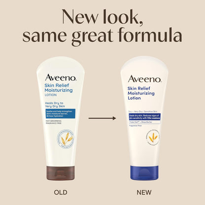 Aveeno Skin Relief Moisturizing Lotion, Fragrance-Free, 8 Fl Oz (Pack of 12)