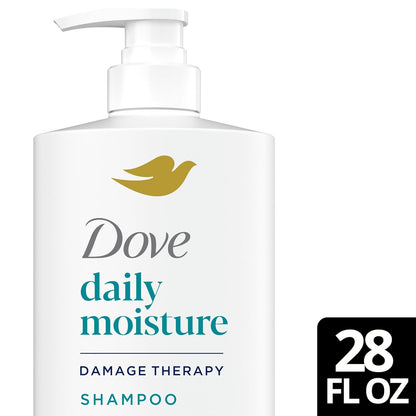 Dove Damage Therapy Shampoo Daily Moisture for Dry Hair with Bio-Protein Care Technology and Hyaluronic Serum 28 Fl Oz